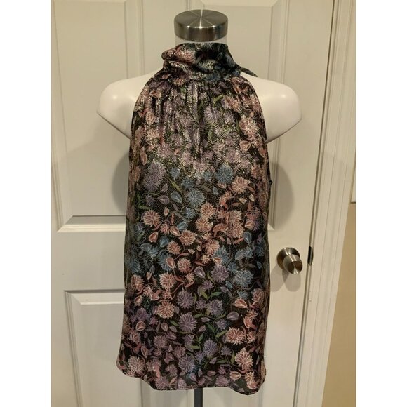 J. Crew Collection Pink, Purple, & Blue Metallic Floral Tank Top, Size S, NWT! - Picture 1 of 7